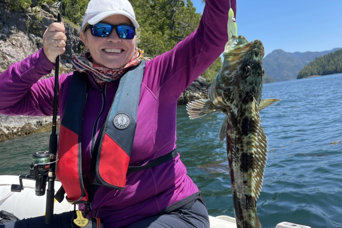 Steffi with a Ling Cod